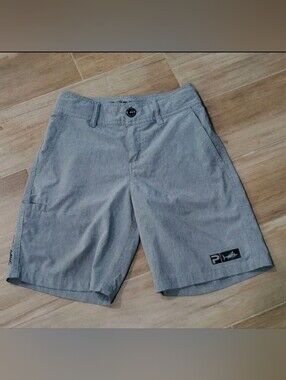 PELAGIC Shorts Deep Sea Hybrid, Salt Gray NWOT 23 youth Swim Board Shorts